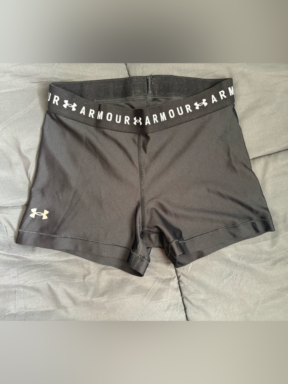 Under Armour Black Women's Athletic Bike Shorts with Logo Waistband